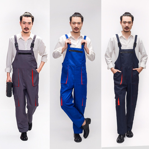 Workwear Factory Uniform Automotive Protective Coveralls Overalls with Belt Pants Durable Suspender Pants
