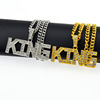 Men's fashionable trend pendant hip-hop style, necklace with letters, suitable for import, European style, wholesale