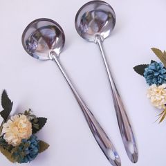 All-steel handle slotted spoon, stainless steel hot pot spoon, hanging-style long-handled soup spoon, lamb meat spoon, metal household mesh colander for kitchen use