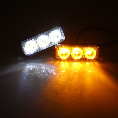Source Factory Daytime Running Light Car Universal 3LED Light Lens Mesh Light Motorcycle Headlight Explosion Flash Light Warning Light