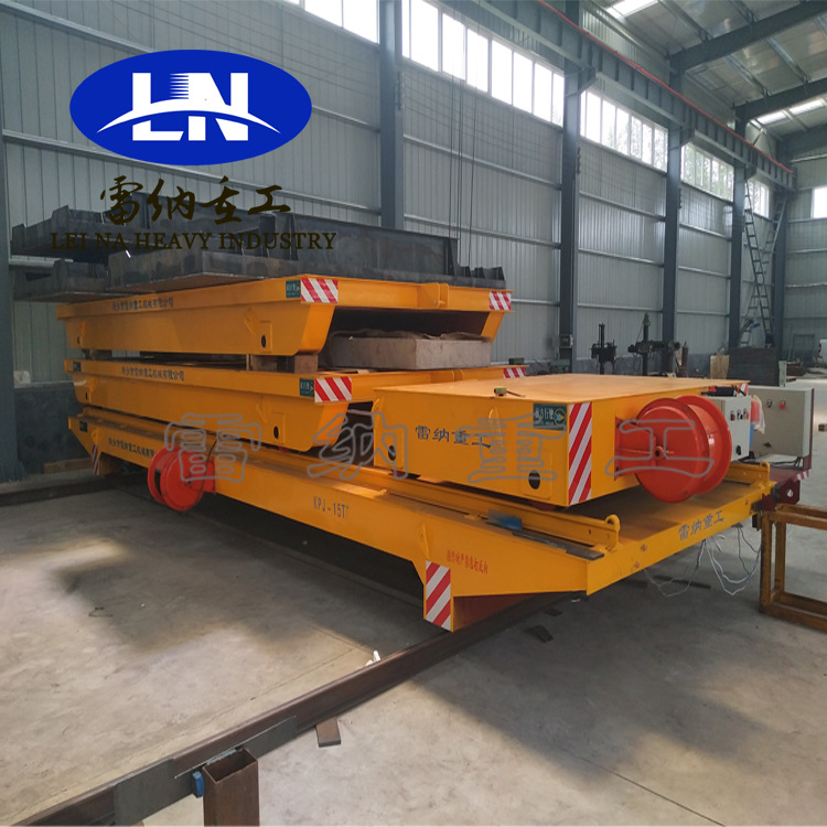 喷漆砂车间用摆渡轨道电动地平车 车间过跨自动转运牵引台车拖车