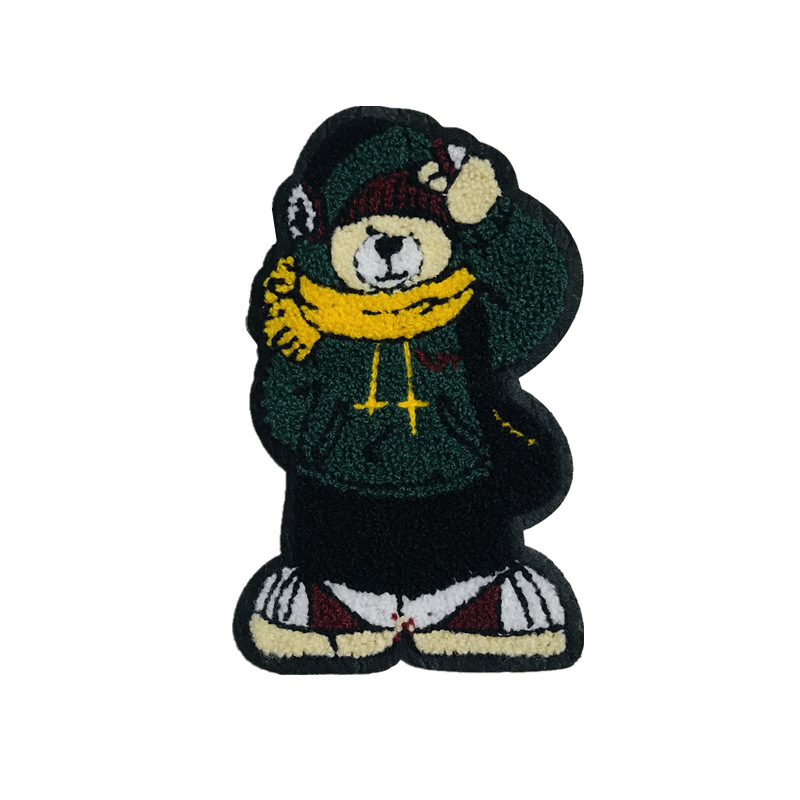 Hat Bear Hook Wool Embroidery Patch Patch Patch Towel Embroidery Patch Bead Cloth Patch Clothing Accessories display picture 1