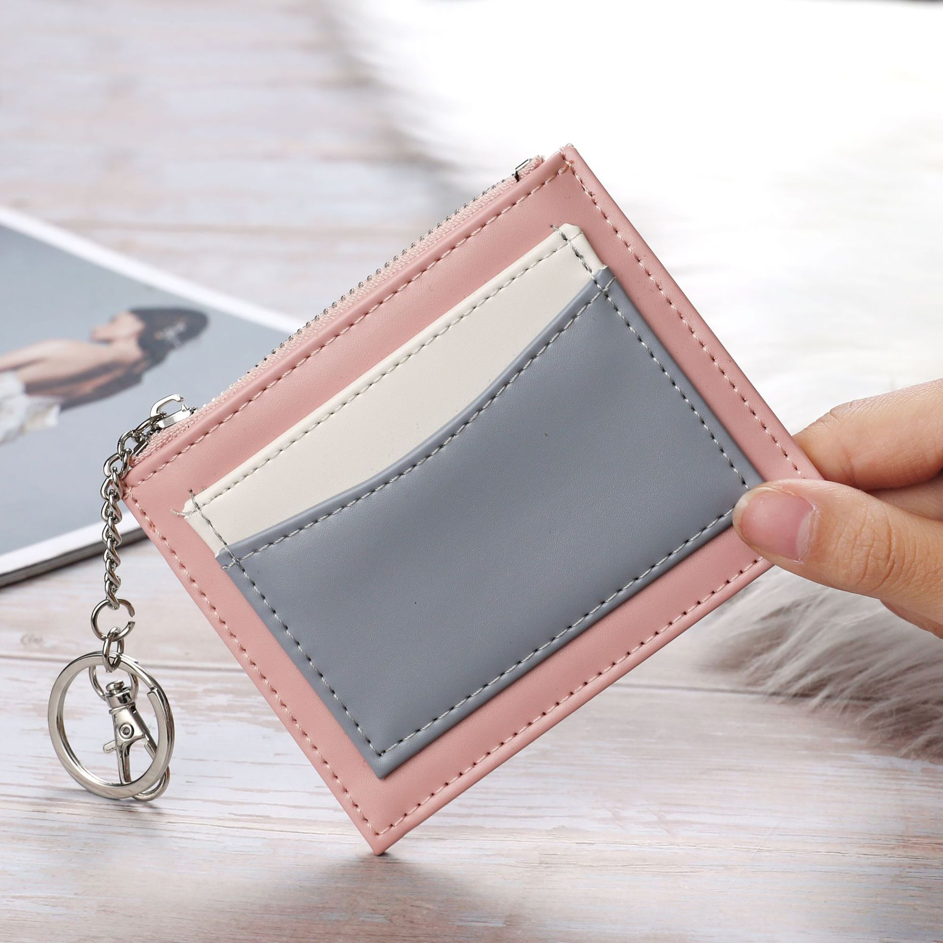 Women's Color Block Pu Leather Zipper Wallets display picture 2