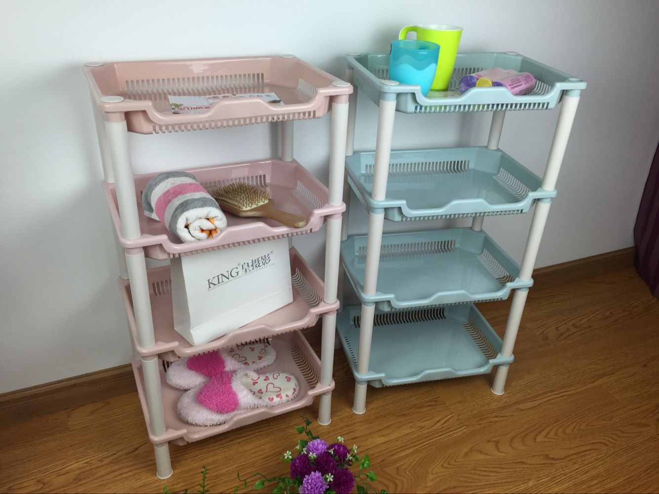 9002 Rectangular Four-layer Storage Rack Storage Rack Storage Rack Indoor Floor-standing New Product Factory Direct Sales