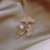 Brooch, zirconium from pearl, pin, suit lapel pin, decorations, micro incrustation, diamond encrusted, South Korea