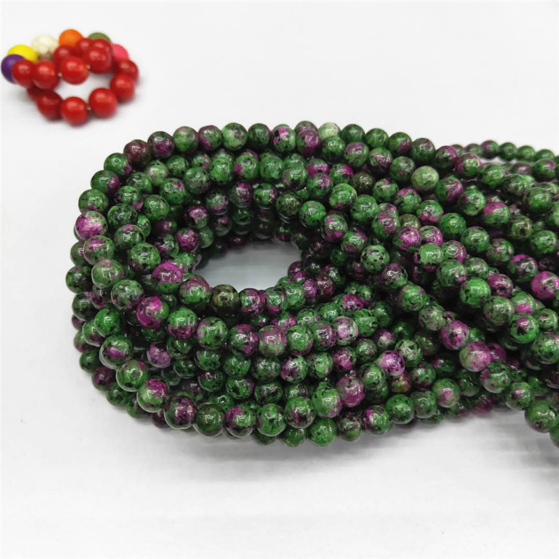 Wholesale of new jewelry items such as red and green gemstones, loose beads, round beads, DIY semi-precious stone jewelry and matching beads, factory direct sales detail image 4