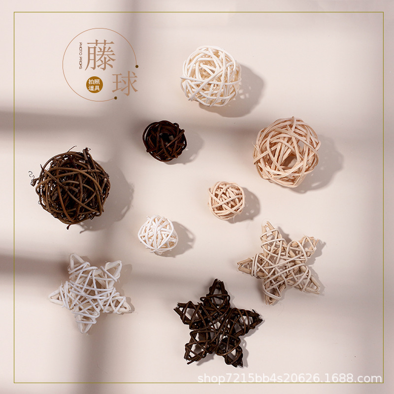 Rattan Racket Photo Props Ornaments Shooting Posing Ins Photography Background Cloth Decorative Shooting Props