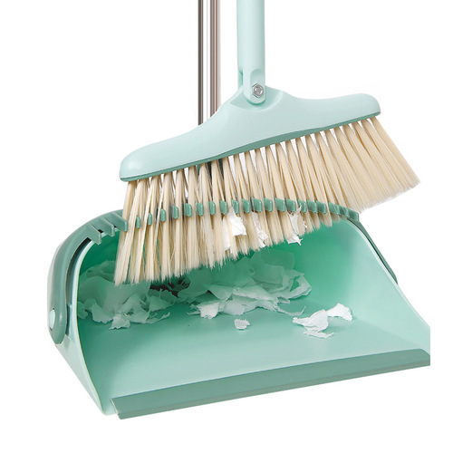 Broom and dustpan set combination household foldable garbage shovel rotating head sweeping broom broom garbage bucket single