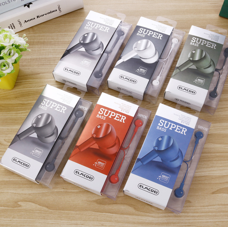 手機通用耳機批發彩色盒裝便宜耳機伊美科EV系列外貿熱銷EV169