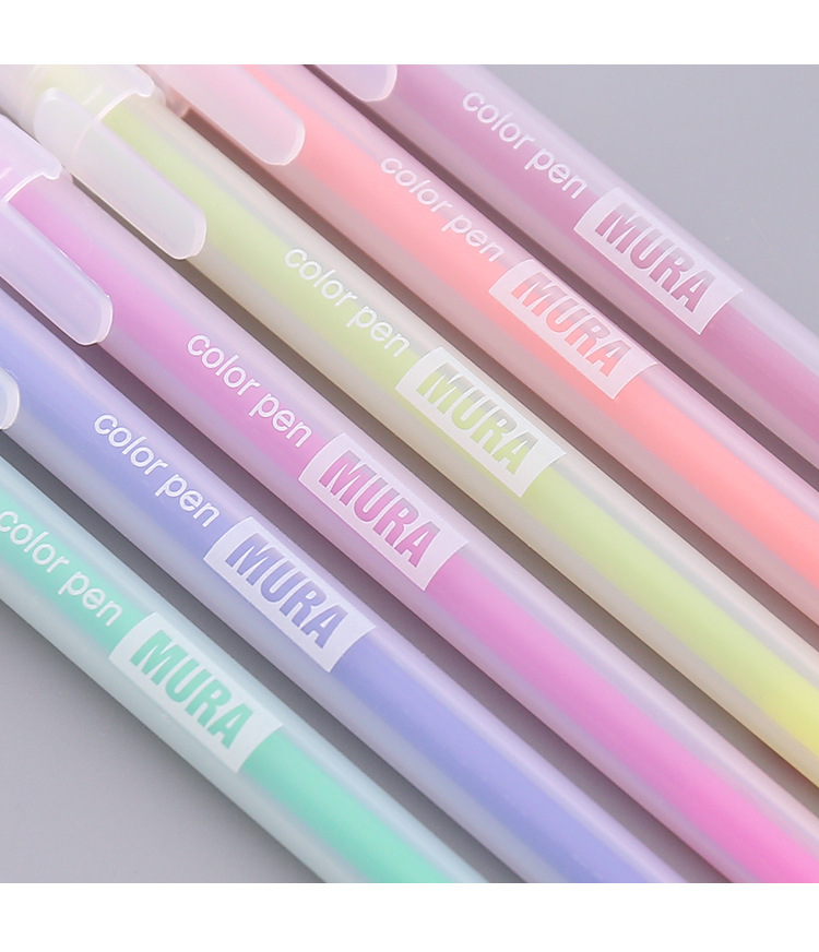20g Weight Plastic Material Pink, Purple, Red, Green, Blue, Yellow, Black Color Gel Pen Cute Colorful Hand Pen Student With Korean Black Pen Pen Stationery 6
