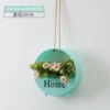 Green flower basket+champagne pomegranate rose