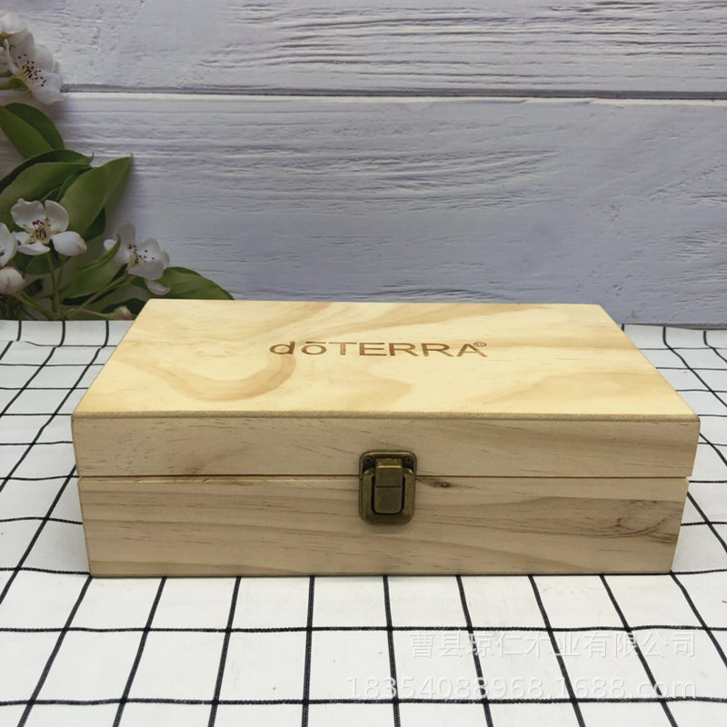 厂家直销木质精油盒收纳盒 24+1格实木精油创意收纳盒可定制logo|ru