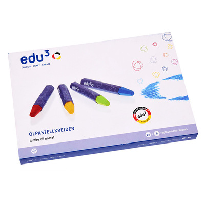 德国edu3 艺德优六角形粗支12色24色48色油画棒 加赠6种替换色|ms