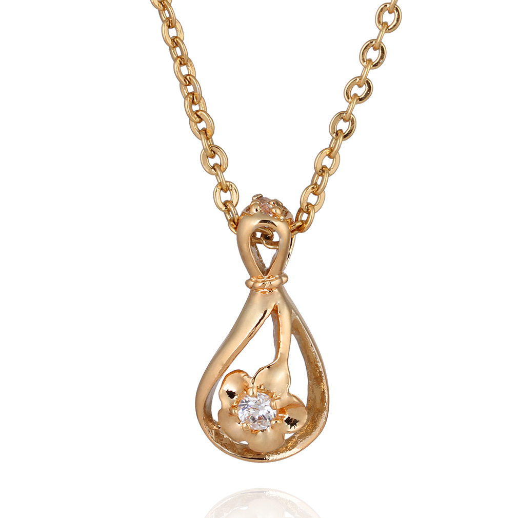 Brand copper necklace with zircon