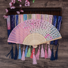 扇子折扇中国风舞蹈扇女夏季折叠扇古装日式小复古布古典古风折扇