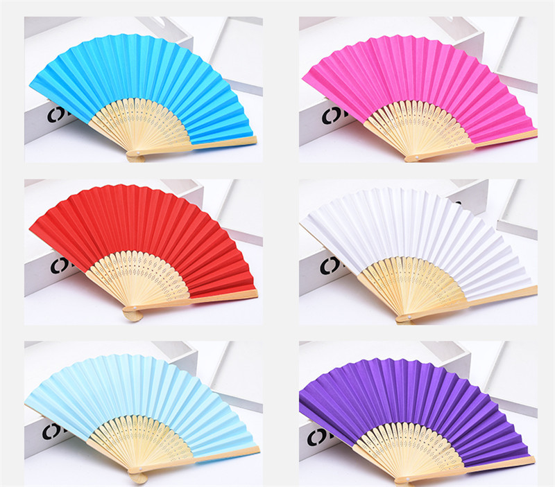 Simple Single-sided Solid Color Candy Color Diy Paper Fan 1 Pieces display picture 2