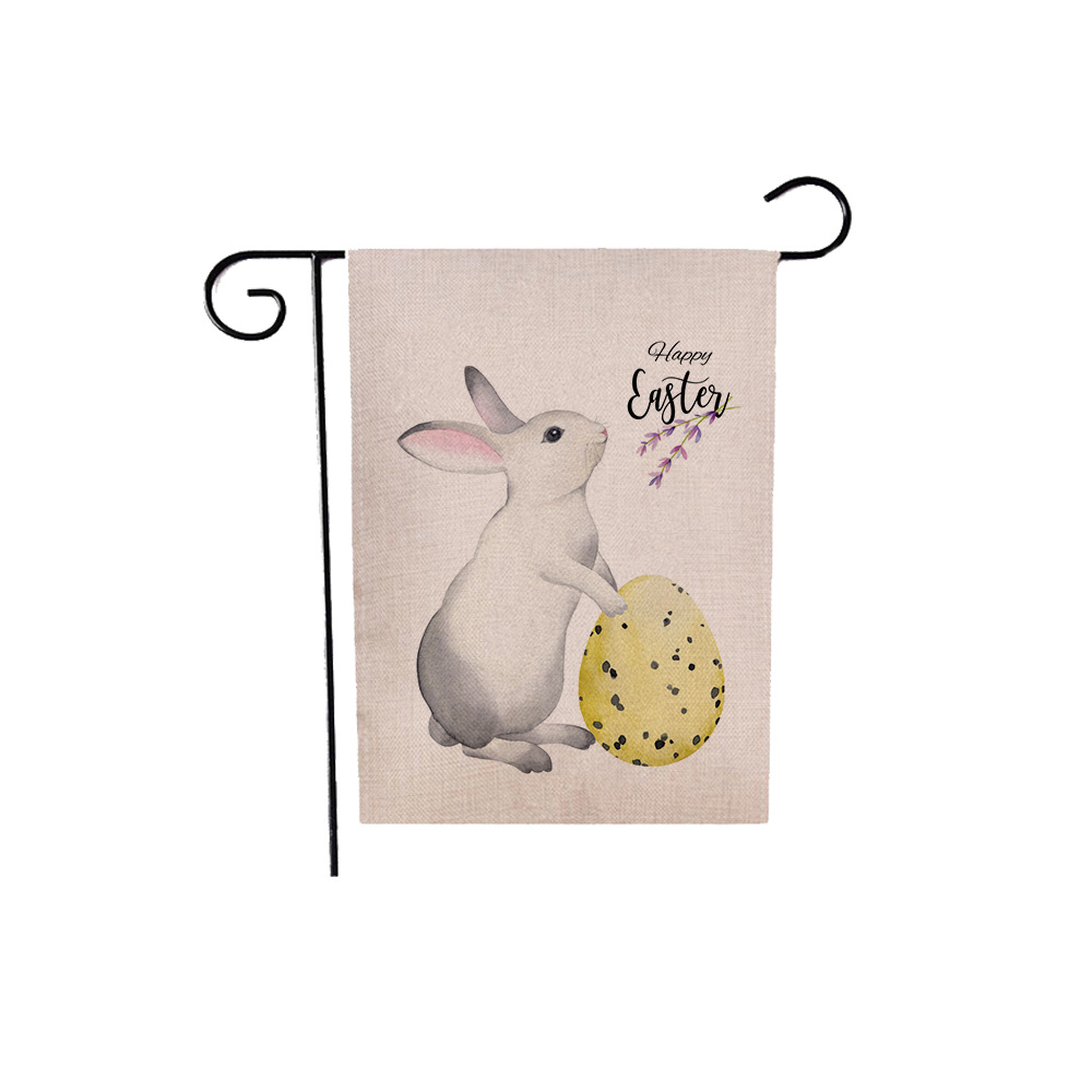 75g Weight Flag Event & Party Supplies 1 Piece, 47*32cm Quantity Linen Material Easter Festival Rabbit, Letter Pattern Cute Style Easter Cute Rabbit Letter Linen Flag Party Supplies Decorations 1 Piece 47*32cm 31