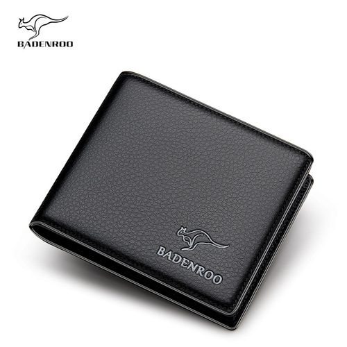 Men's short genuine leather wallet thin cowhide men's wallet driver's license business multi-card slot men's coin purse