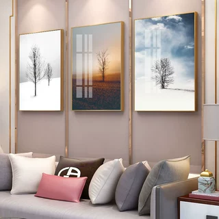 黑白摄影客厅装饰画现代简约小众北欧壁画腔调极简设计师墙画ins
