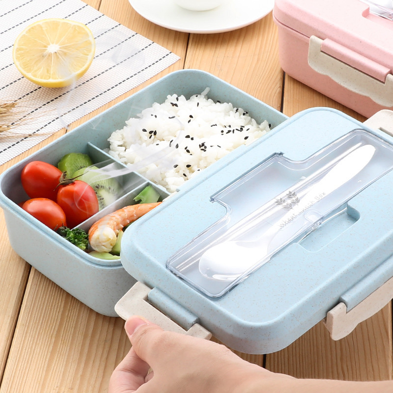 Food grade heat preservation Lunch box Microwave Oven Heated Sub-grid Portable Workers student Fresh keeping Lunchbox Bento Box