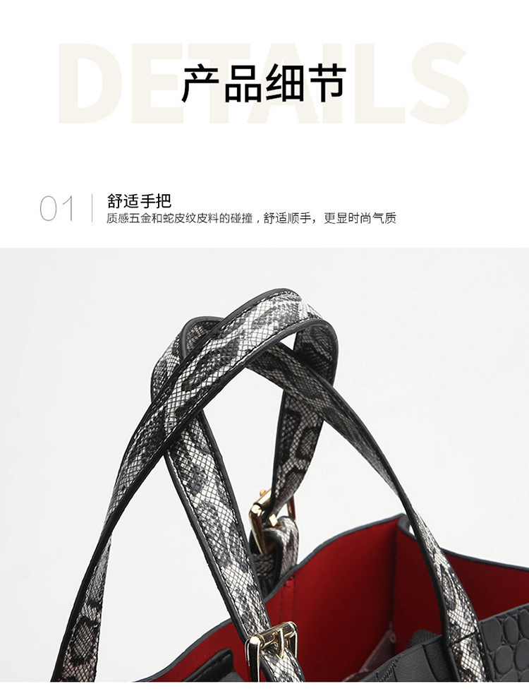 Fashion Crocodile Pattern Fashion Bag Korean All-match Cross-body Single Portable Large Bag Wholesale display picture 5