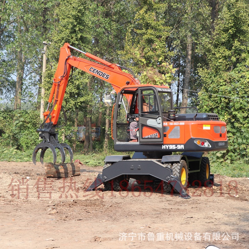 抓木机哪家质量好山东轮式挖掘机玉柴售后有保障