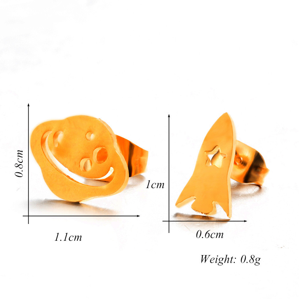 Simple Moon Rocket Alloy Earrings Wholesale display picture 9