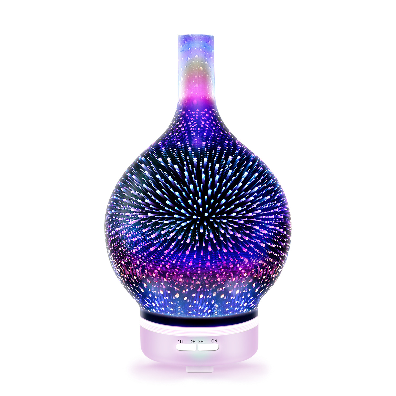 外贸爆款3D香薰机加湿器 七彩玻璃香薰灯 超声波精油扩散器扩香机