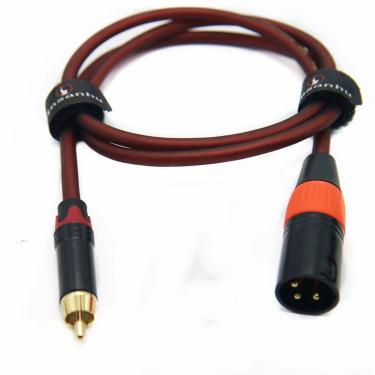 Позолоченный RCA кабель, трижильный аудиокабель AV, микрофонный/динамический аудиопровод