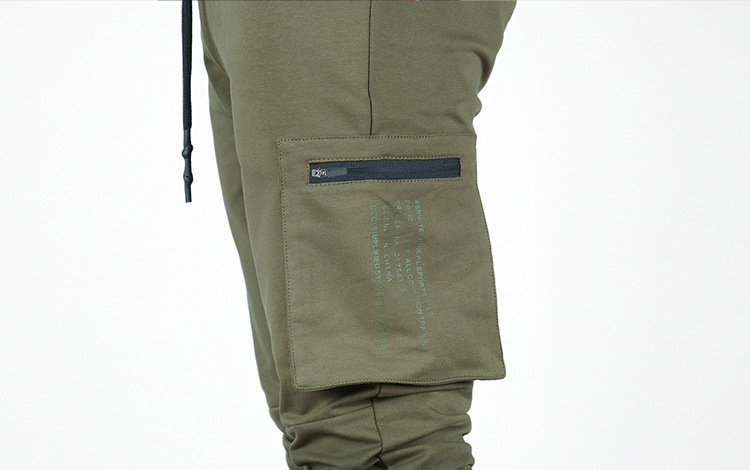 Spring and Autumn casual youth straight leg multi pocket camouflage pants, men's zippered small ankle sports pants_voghion.com