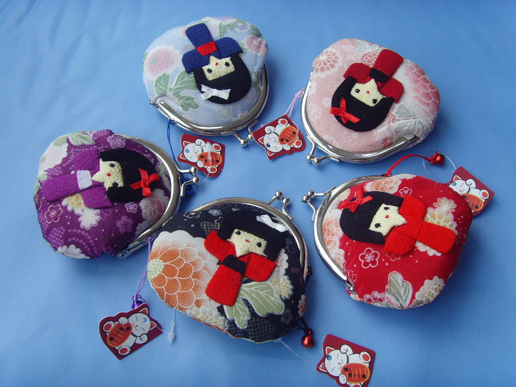 Production of Japanese Zhaoxing House and wind fabric coin bag kimono girl coin purse key bag red envelope wholesale
