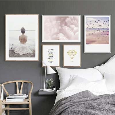 新款北欧风格客厅沙发创意相框墙现代简约家居大尺寸组合画照片墙