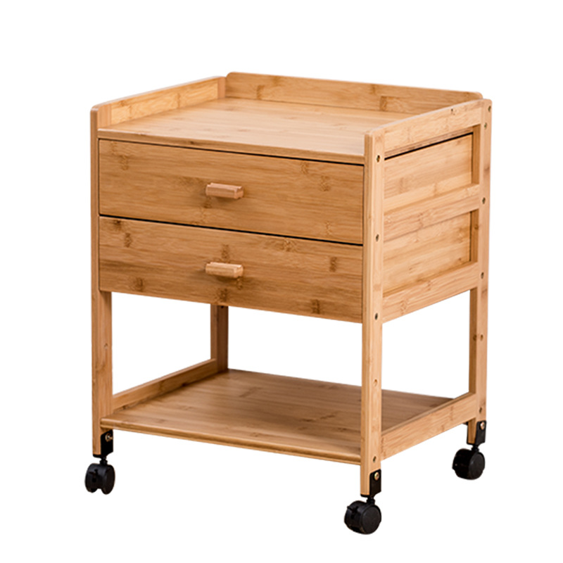 Directo de fábrica simple moderna mesita de noche de madera maciza dormitorio cajón doble cajón de almacenamiento gabinete de esquina multifuncional mesita de noche