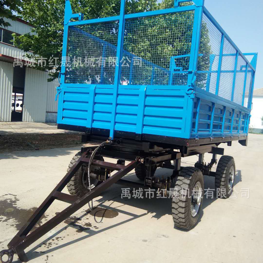 禹城优质拖车厂家 拖拉机拖斗图片 双轴四轮自卸拖车 高栏拖车