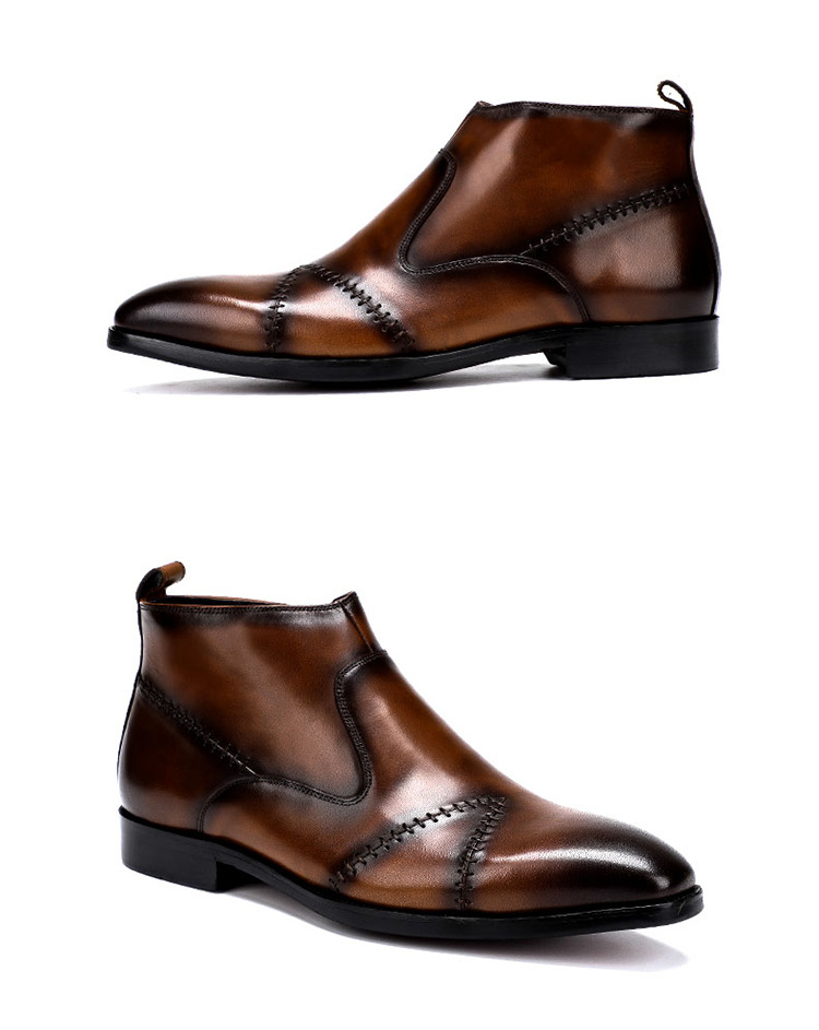 Brown leather boots