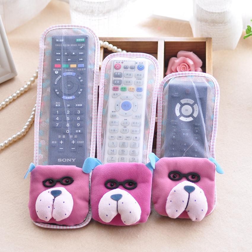 卡通布艺电视遥控器套可爱家用空调机顶盒保护套装饰防尘罩子|ru