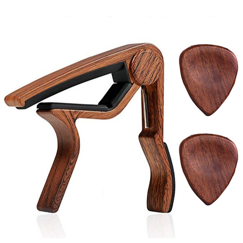 Factory folk guitar capo solid wood pick set acoustic guitar capo guitar accessories capo