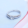 Fashionable ring for beloved suitable for men and women, zirconium, jewelry, Korean style, simple and elegant design