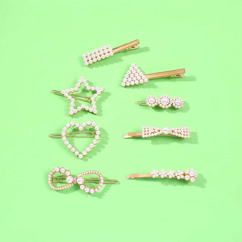 New Pearl Hair Clip Girl Sweet Simple Hair Accessories Word Clip Edge Clip display picture 11