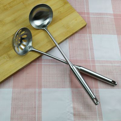 加厚火锅勺 汤壳汤漏304不锈钢勺子高档隔热长柄厨房厨房火锅勺