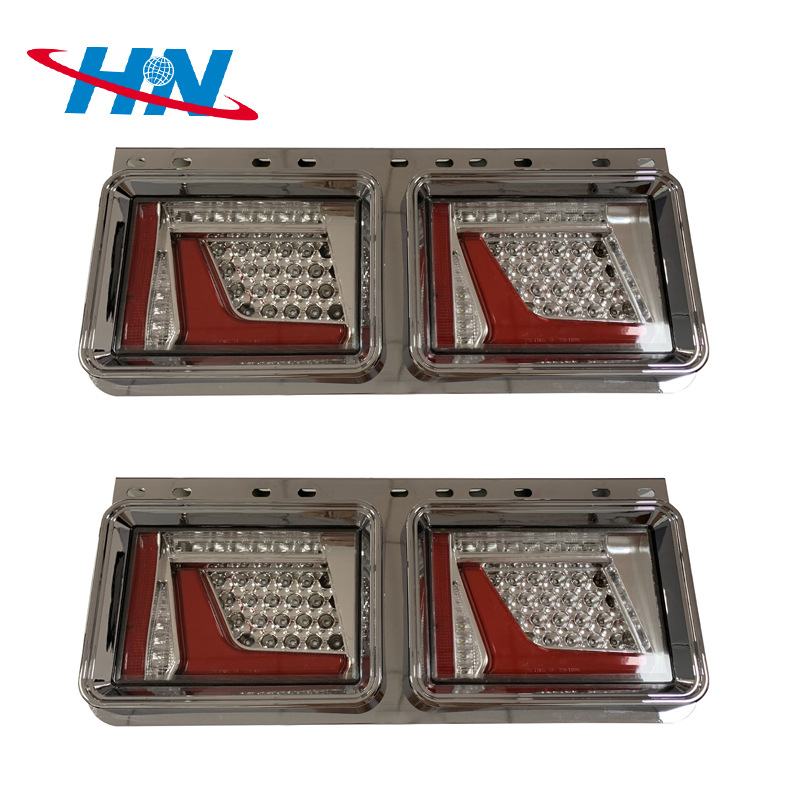 Marco de hierro en forma de pistola dos luz trasera cuadrada adecuada para camión japonés camión remolque luz trasera luz lateral japonesa