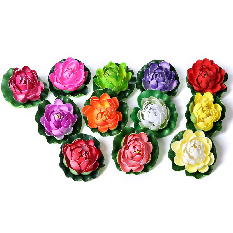 1EVA仿真莲花荷假花植物盆栽工艺品 摆件配件植物塑料礼品|ms