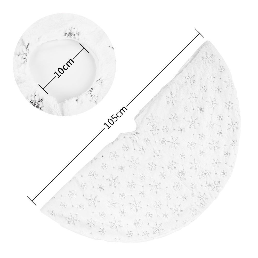 Kerstversiering Witte Zilveren Pailletten Sneeuwvlok Boomrok Kerstboom Basisjurk_voghion.com