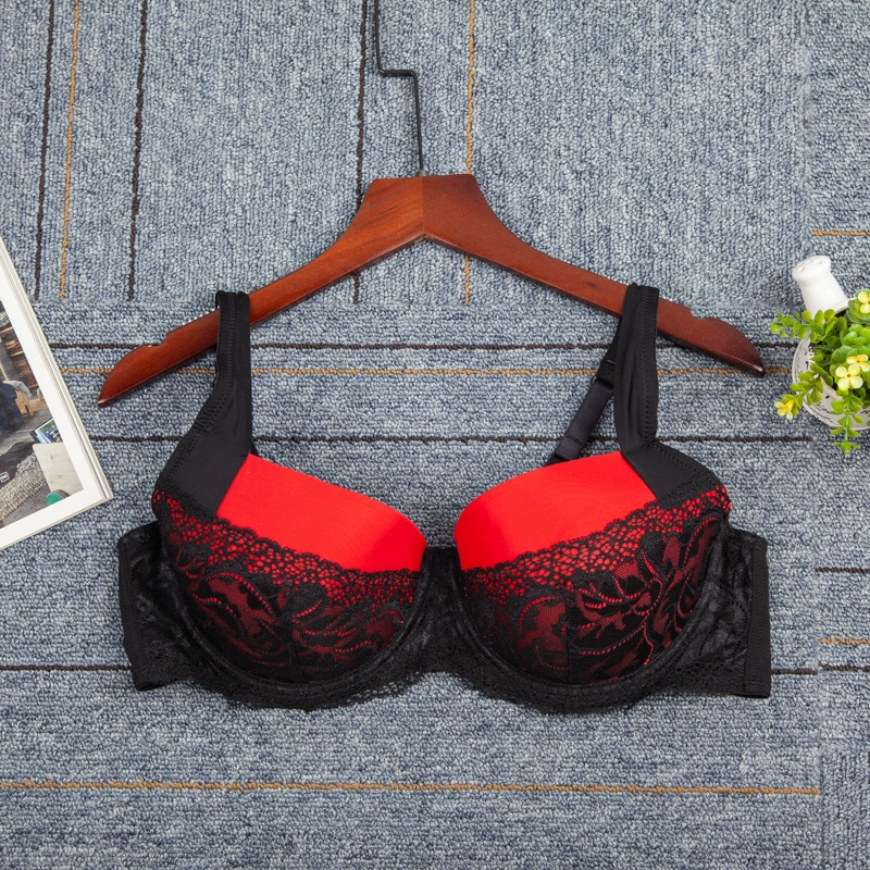 Sponge tea cup, lace underwear, bra with steel rings, European style, plus size