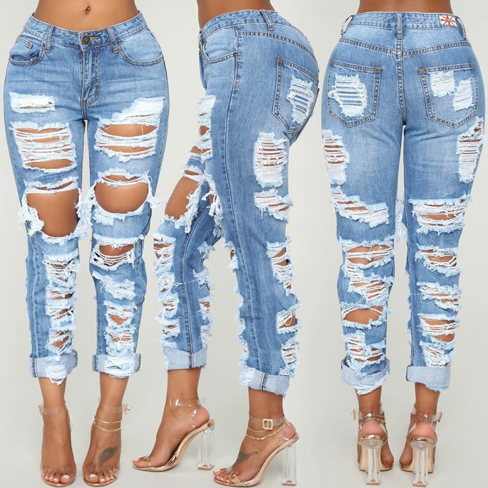 moda nueva moda jeans no elásticos NSSF64052