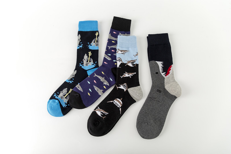 Accessori per abbigliamento Nuovi calzini alla moda colorati Calzini colorati Serie Shark Calzini casual in cotone_voghion.com