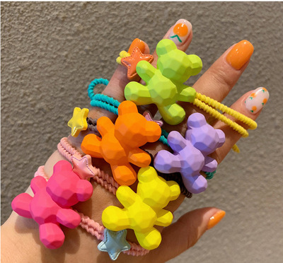 ins colour Little Bear Hair rope lovely pinkycolor Scrub Hairpin girl Tousheng the republic of korea Ball scalp Hairdressing