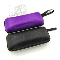 小巧簡約眼鏡盒學生近視EVA拉鏈盒墨鏡盒子足球格掛繩方高款