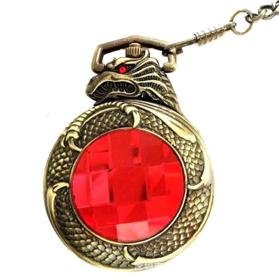 紅寶石龍頭機械懷表龍頭古銅懷表