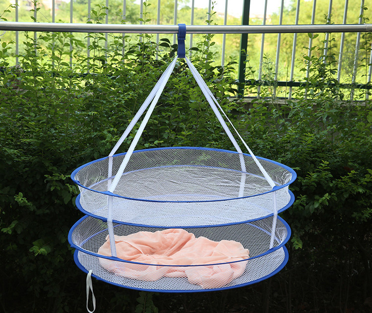 雙層透氣大號陽台曬衣籃嬰兒尿布晾曬筐毛衣小衣服透水晾曬籃子大